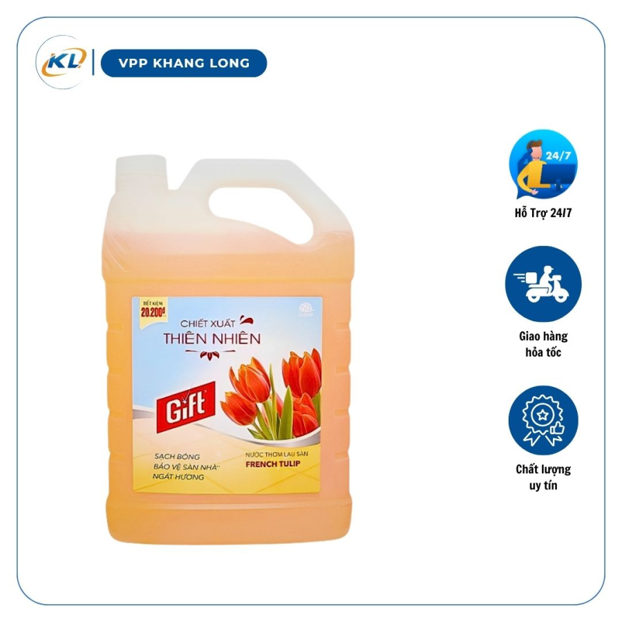 Nước lau nhà Gift 3,8kg - hương Bạc hà, Tulip